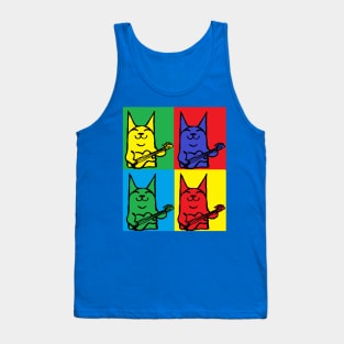 cat,guitar,bass,kitten pop art by LowEndGraphics Tank Top